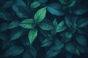 Lush Canopy: Abstract Tropical Leaves on Natural Background. Generative AI