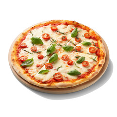 pizza margherita isolated on a transparent background (Generative AI)