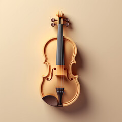 3d illustration of the shape of a violin