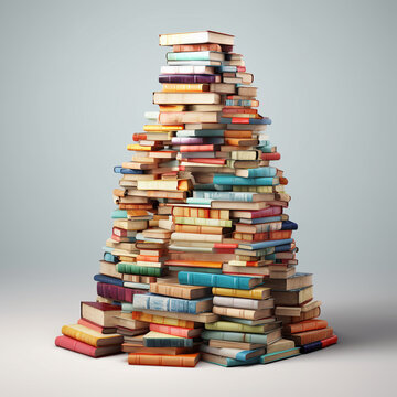 3d illustration of a stack of books