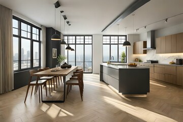 Naklejka na ściany i meble most beautiful interior design of kitchen and medical store Generative Ai