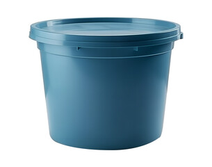 Blue plastic pot on transparent background. Generative AI.