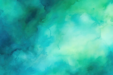 Tranquil Teal Watercolor Canvas. Generative AI