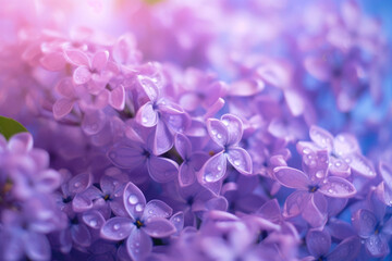 Delicate Violet Petals, Macro Shot. Generative AI