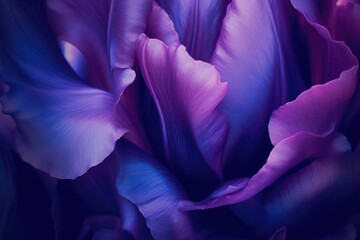 Elegant Purple Tulip Petals in Macro. Generative AI