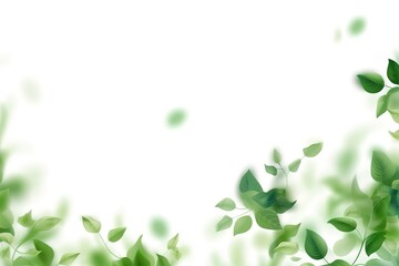 Fototapeta na wymiar Green leaves isolated on white. Green natural leaves on white background. generative ai
