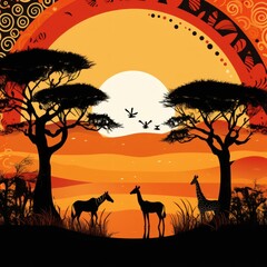Naklejka na ściany i meble create african background, kenya, graphic design