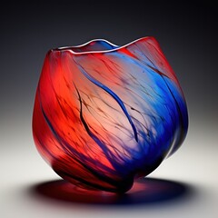 red and blue chiuliy style glass 