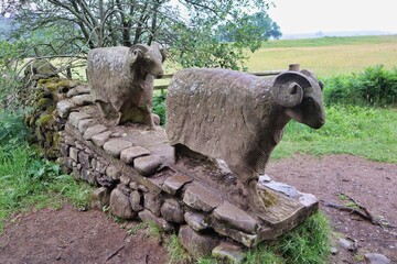 architecture sculpture on walking hiking route