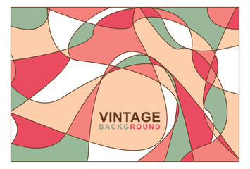 Fun retro background. Abstract textured colorful wavy shape design. irregular shape of classic colorful backround