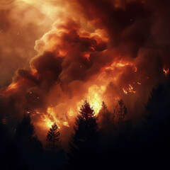 Fototapeta na wymiar fire in the forest