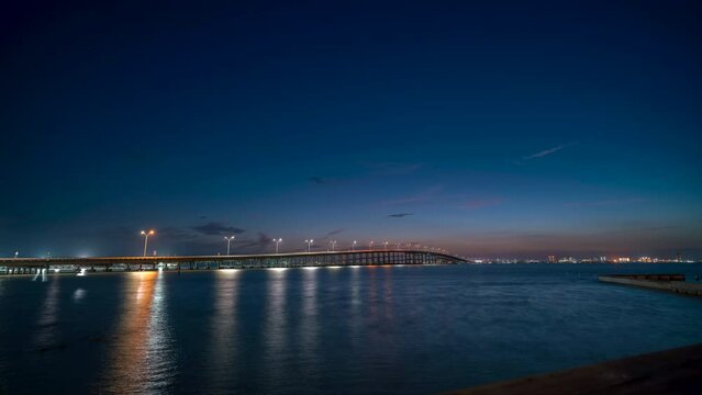 Time Lapse of Sunrise Over South Padre Island from Port Isabel