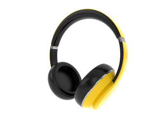 Headphones isolated on transparent background. 3d rendering - illustration