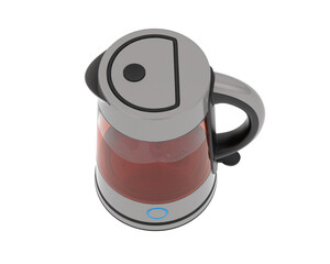 Kettle isolated on transparent background. 3d rendering - illustration