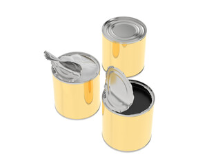 Open cans isolated on transparent background. 3d rendering - illustration