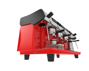 Coffee machine isolated on transparent background. 3d rendering - illustration