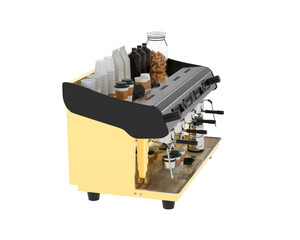 Coffee machine isolated on transparent background 3d rendering illustration