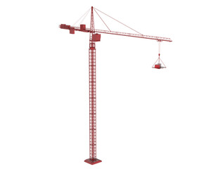 Crane isolated on transparent background. 3d rendering - illustration