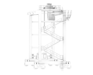 Crane isolated on transparent background. 3d rendering - illustration