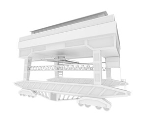 Crane isolated on transparent background. 3d rendering - illustration