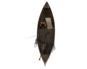 Fishing boat  isolated on transparent background. 3d rendering - illustration
