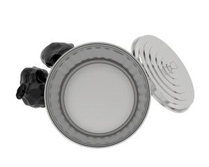 Trash bin isolated on transparent background. 3d rendering - illustration