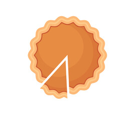 Thanksgiving Day traditional pumpkin pie. Web site page and mobile app design vector element.