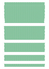 Obraz premium Set of ribbons with pattern. Pieces of decorative tape for scrapbooks. Washi tapes collection in vector. Ripped paper