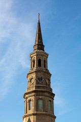 Obraz premium St Philip's Church Steeple in Charleston, SC