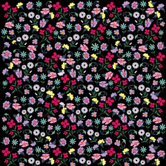 Fondo floral sobre negro.