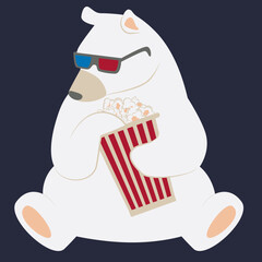 Design of bear with popcorn