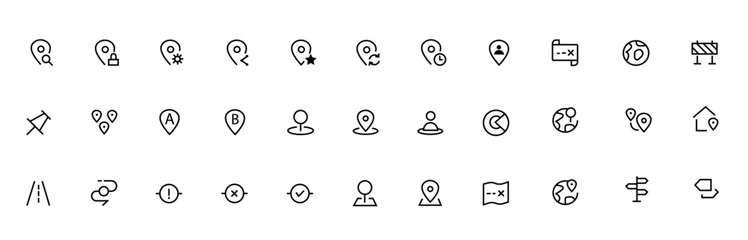 Map, location and navigation vector illustration icon set.