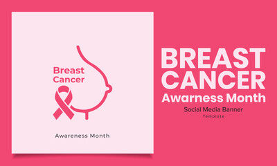 Vector breast cancer awareness month social media design
