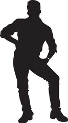 Fototapeta na wymiar man standing pose vector silhouette