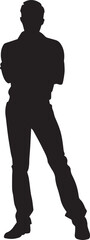 man standing pose vector silhouette