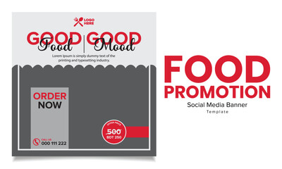 Vector food promotional banner for social media
