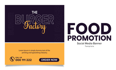 Vector food promotional banner for social media
