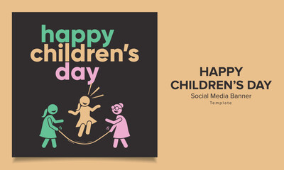 Children's day vector design template