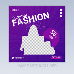summer fashions sale social media post template