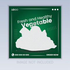 Fresh and healthy vegetable sale social media post template