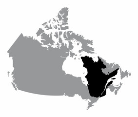 Map of Quebec in Canada