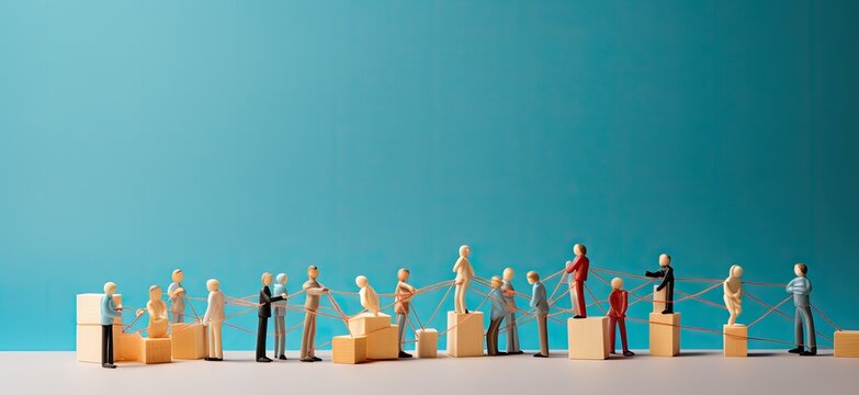 the relationship between people is represented by several small and arranged objects Generative AI