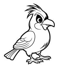 Fototapeta premium Bird, colouring book for kids, PNG illustration 