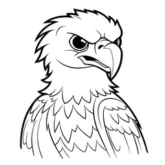 Bird,  colouring book for kids, PNG illustration	