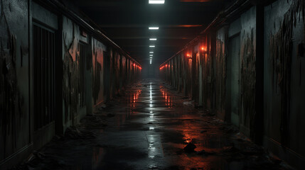 Fototapeta na wymiar hallway, horror, created with Generative AI