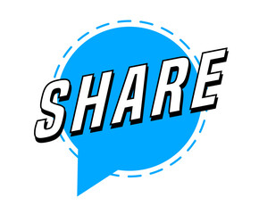 Colorful vector flat design banner share. This sign is well adapted for web design.