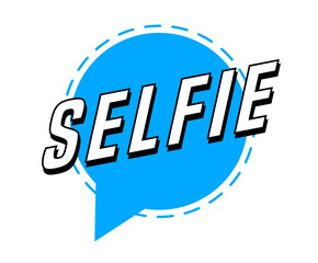 Colorful vector flat design banner selfie. This sign is well adapted for web design.