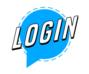 Colorful vector flat design banner login. This sign is well adapted for web design.
