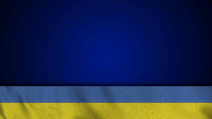 Long Realistic Ukraine Flag and Blank Background Area - 3D Illustration