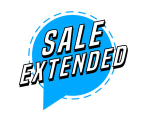 Colorful vector flat design banner sale extended. This sign is well adapted for web design.